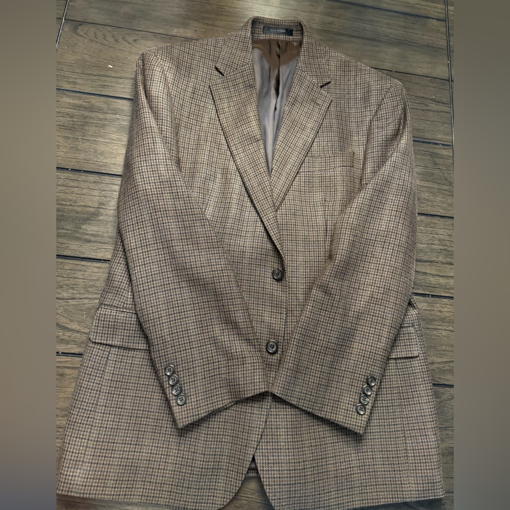 Lauren Ralph Lauren Tan Checkered Blazer 42R